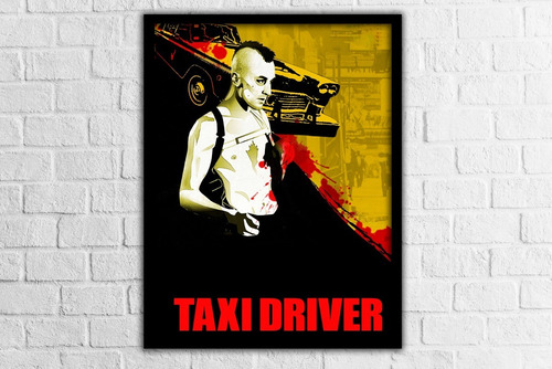 Cuadro Taxi Driver  Poster Pelicula 32x42 Cm Con Vidrio