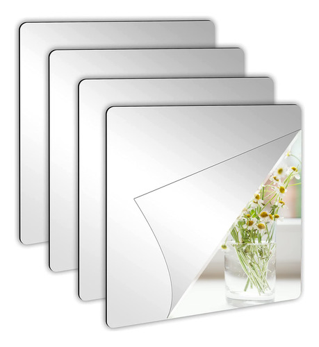 Espejo Adhesivo Decorativo 30cm X 30cm (2 Unid) Inc/envio
