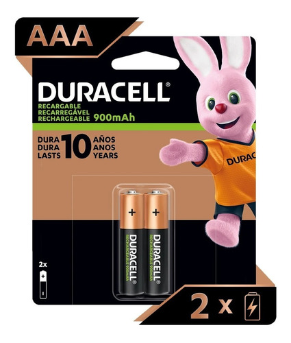 Pack 2 Pilas Aaa Recargables Duracell 900mah / Tecnocenter