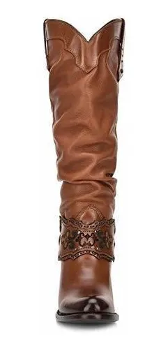 Botas Cuadra Fashion Cowgirl Mujer Color Dorado - Piel Vaca