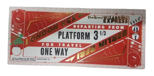 Boleto Harry Potter Plataforma 3 1/3 Licencia Oficial