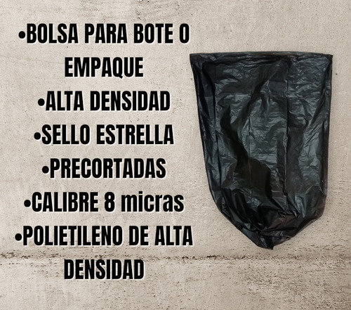 Bolsa Para Basura Negra De 61 X 61 Cms De 8 Sello Estrella