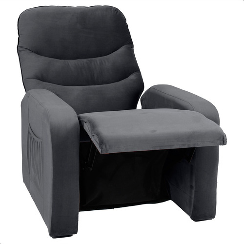 Poltrona Do Papai Reclinável Punto Mx-63 Matrix Veludo Cor Cinza
