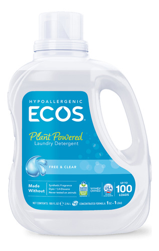 Ecos Laundry Detergent Free & Clear Detergente 2.96l