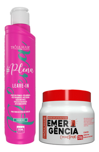 Leave-in Plena 300ml + Másc. Emergência Cronotrat 250g Tróia
