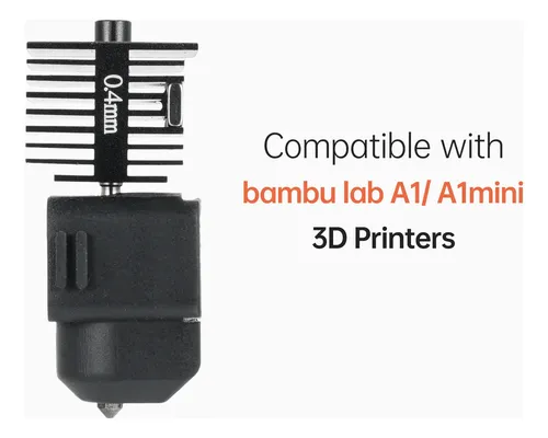 Bambu Lab A1 Hotend Bambu Lab A1 Mini Hotend 0,4 Mm High Temp & Fast Speed Gehard Stalen Mondstuk Verchroomd Messing Verwarmingsblok Geïntegreerde Structuur Compatibel Pied Anti-vibration