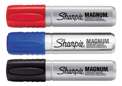 Sharpie Magnum Azul + Negro + Rojo Paquete 3 Colores Gran