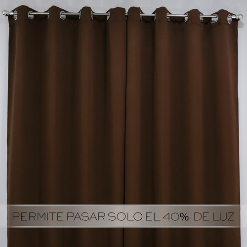 Cortina Blackout Premium Quality! Paquete De 1 Pz Color Café