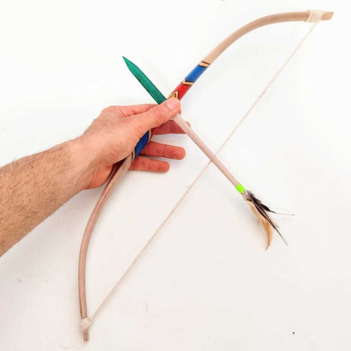 Imagem 3 de 5 de Arco E Flecha Jenipapo Arma Indígena Decoração Rústica