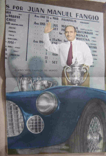 Lamina Original El Grafico Año 57 Juan Manuel Fangio Campeon