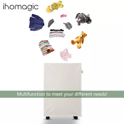 IHOMAGIC 40L Estrecho Cesto Ropa Sucia con Ruedas, Cestos para la