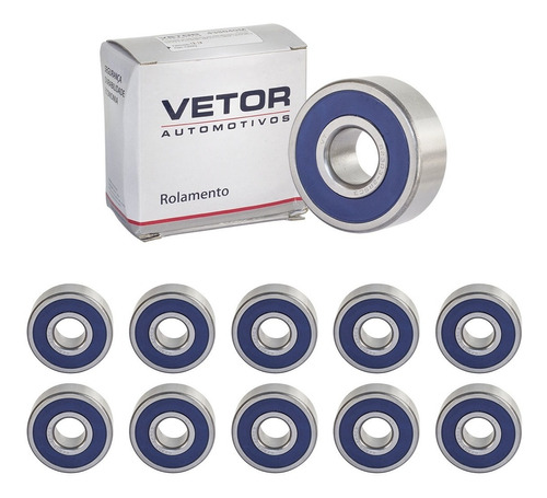 Kit Com 10 Rolamentos Vetor 6203 2rs C3 - 17x40x12mm