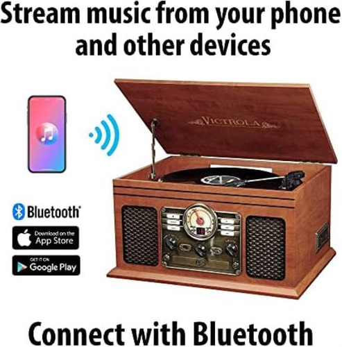 Victrola Nostalgic Tocadiscos Bluetooth 6 En 1 Y Centro Mult