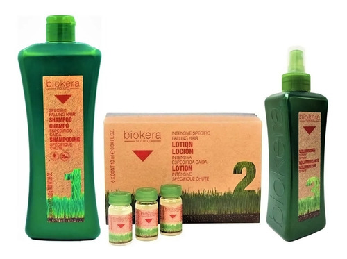 Kit Anticaída Salerm Biokera Estimula Crecimiento De Cabello