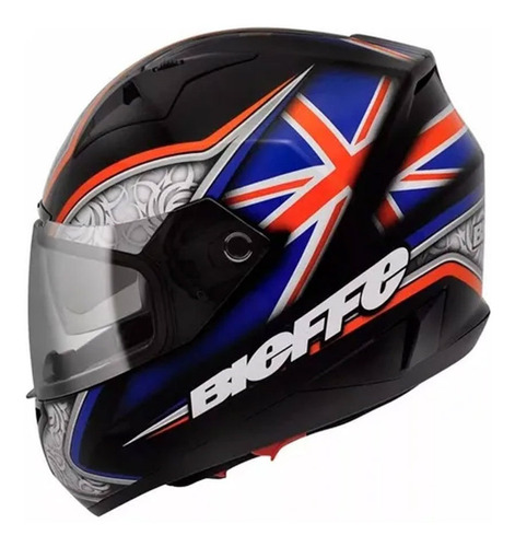 Capacete Bieffe B40 Action Uk Inglaterra Preto Fosco