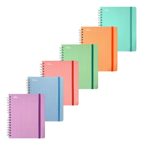 Cuaderno Printaform Forma Francesa Pastel 100h Pd 6 Pzas Color Cuadro Chico
