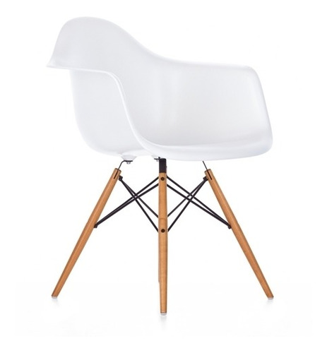 Silla Eames Con Posabrazo, Patas De Madera, Diseño