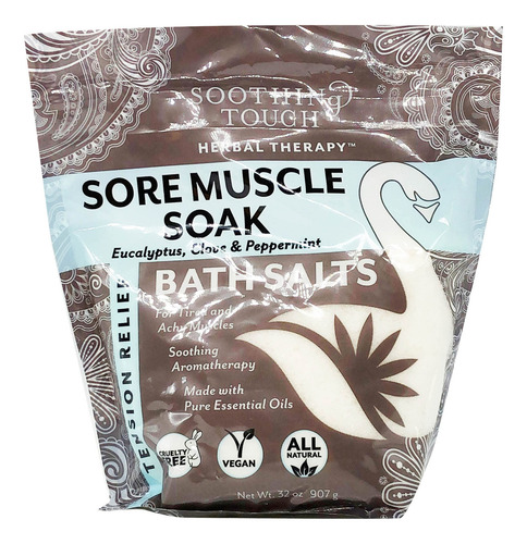 Soothing Touch Sore Muscle Soak Bath Salts Pouch, Peppermint