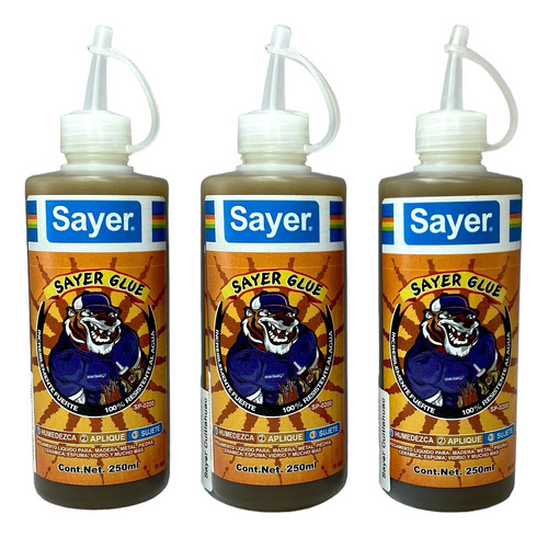 Sayer Glue Pegamento Liquido Resistente 100% Al Agua 3 Pzas