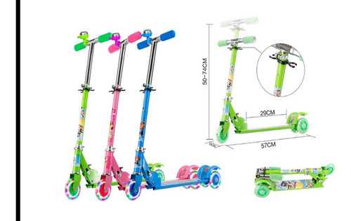 Scooter Patinete Plegable Niños Ajustables Led Ruedas Patin