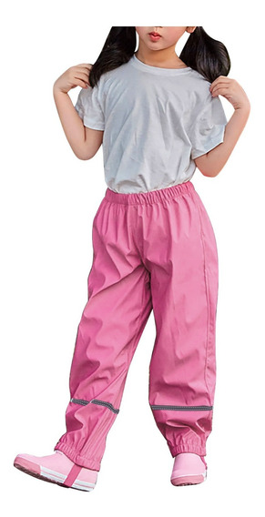 4 colores 2 pantalones de lluvia ligeros 9 años Coralup Pantalones impermeables para la lluvia para niños pequeños a prueba de suciedad 
