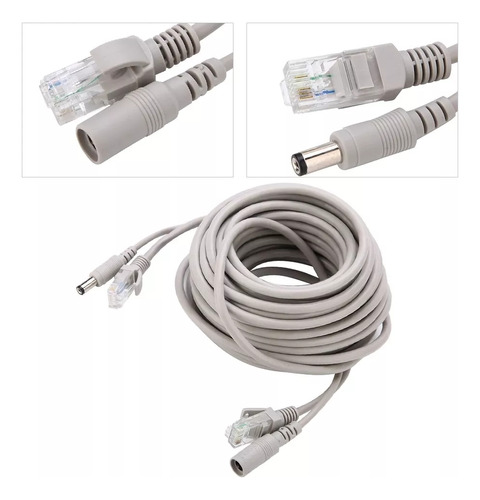 5m/10m/15m/20m Rj45+dc Ethernet Cctv Cable Para Cámaras Ip