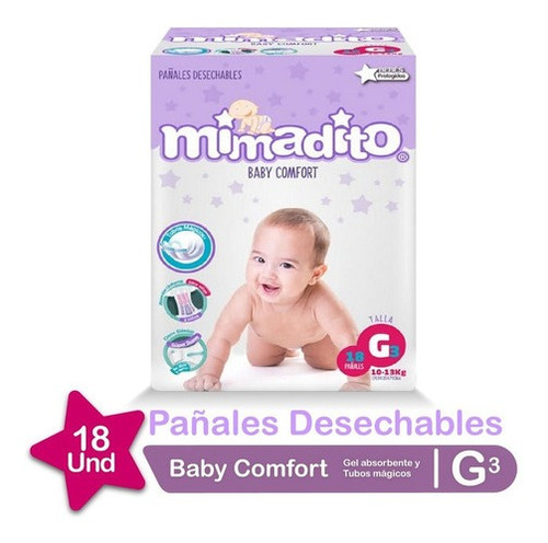 Pañales Mimadito Desechables Baby Comfort Talla G