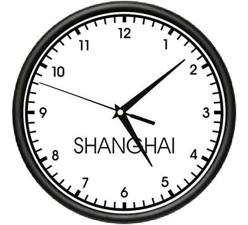 Reloj Signmission Shanghai De Pared Con Zona Horaria Mundial