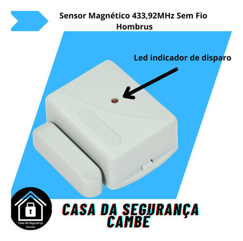 Sensor Magnético Sem Fio Hombrus 433,92 Mhz Code Learn