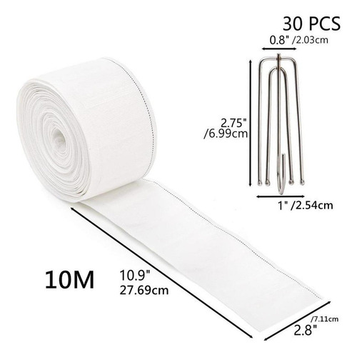 Y 10.9 Yard Curtain Tieback Tape With 30 Hooks