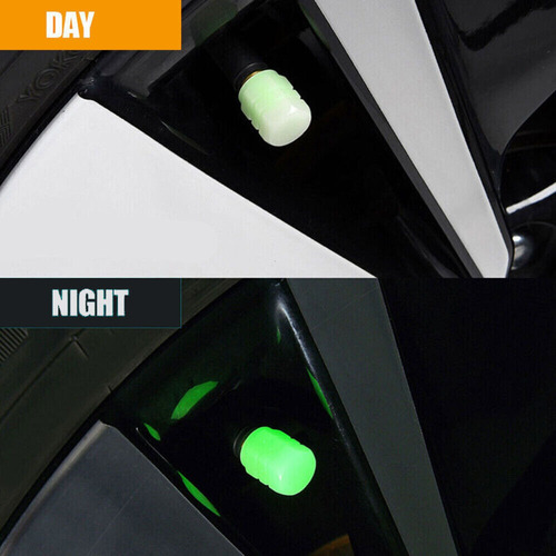 Tapa Tapita Valvula Gusanillo Carro Moto Fluorescente Verde