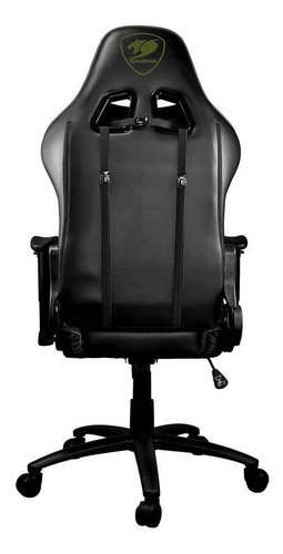 Imagen 4 de 4 de Silla de escritorio Cougar Armor One gamer ergonómica negra y x con tapizado de cuero sintético