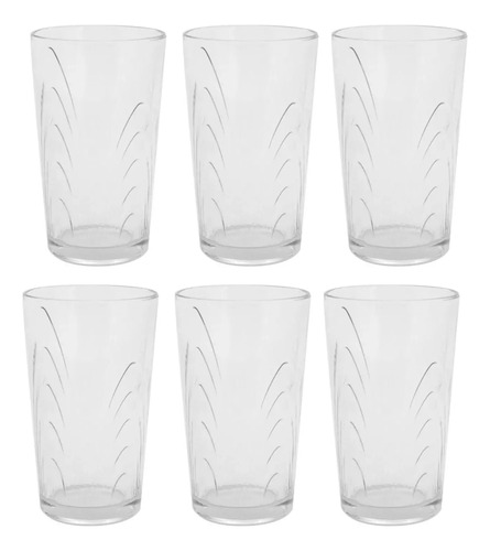 Set De Vasos De Vidrio Juego Agua Jugo 