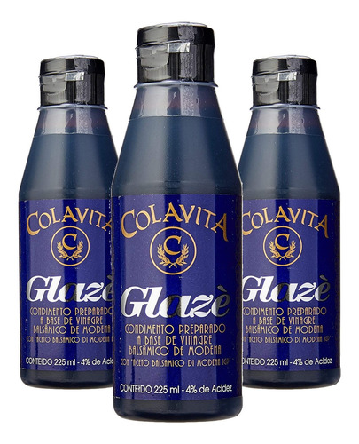 Vinagre Balsâmico De Modena Colavita Glaze 250ml (3x)