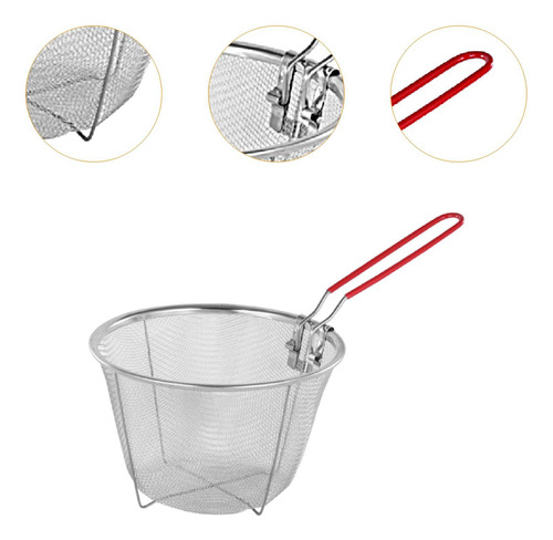Cesta De Fritura De Aço Inoxidável Para 15cm X 9cm