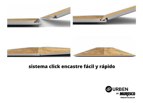 Piso Vinilico Spc Alto Transito 4 Mm Click Wengue