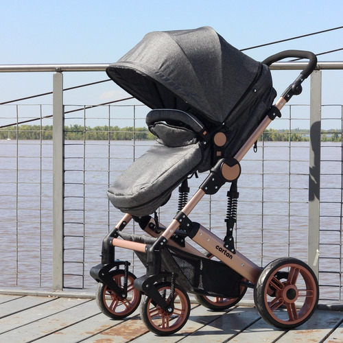 Cochecito de paseo Cartan STL300 gris con chasis color bronce