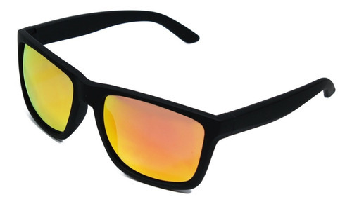 Óculos De Sol Masculino Quadrado - Uv400 Preto Retro Da Moda Cor da lente Preto -Lentes Vermelha
