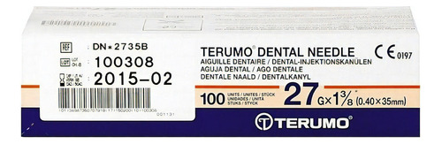 Aguja Dental Carpule 27g X 1 5/8 (larga) Caja 100 Unid