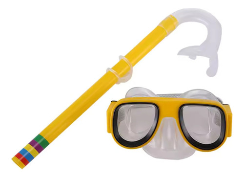 Set De Buceo Infantil Snorkel Para Piscina Playa Niño Color Amarillo