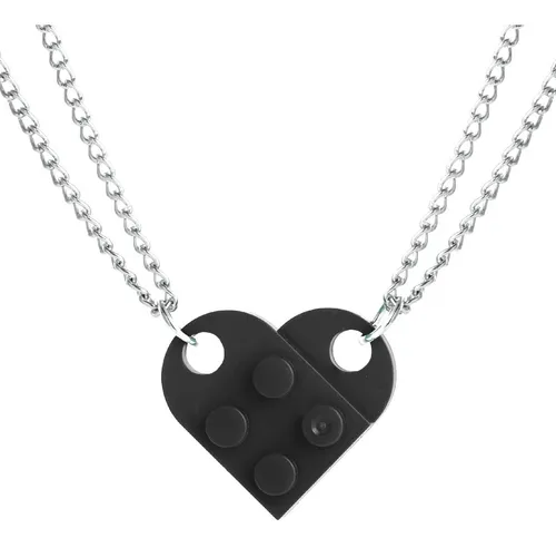 Collares Lego En Forma De Corazón Para Amigos - Acero  