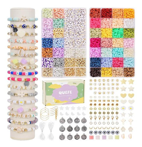 9300 Piezas Cuentas Arcilla 42 Colores Para Hacer Pulseras K