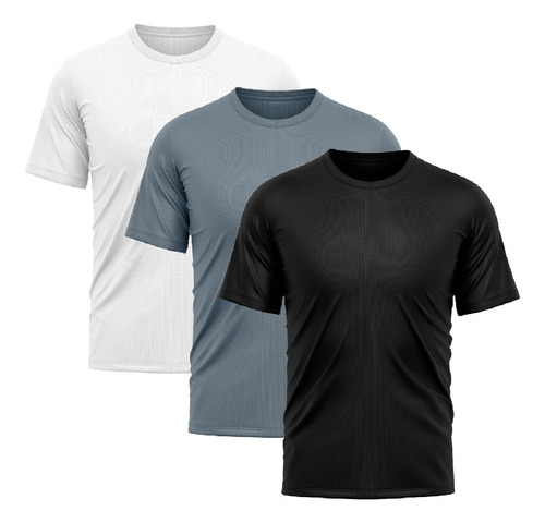 Kit 3 Camisetas Para Academia Dryfit Absorve Suor Slim Fit