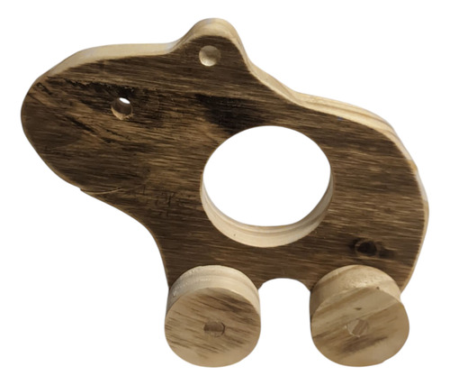 Carpincho Capibara Juego De Arrastre Rodante De Madera