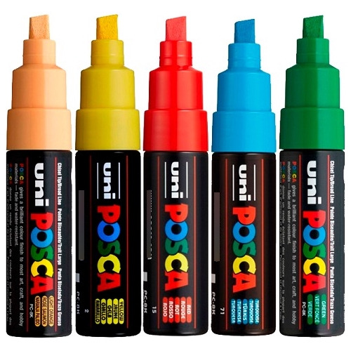 Set De Plumones Posca - 8 Colores Primarios  8k = 8mm