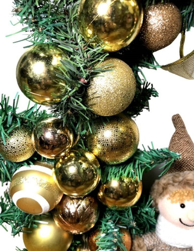 Enfeite Guirlanda Artesanal G De Natal Luxo Duende Dourada