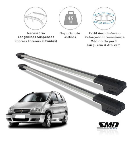 Rack Travessa De Gm Zafira Prata 2008 Com Longarina Suspensa