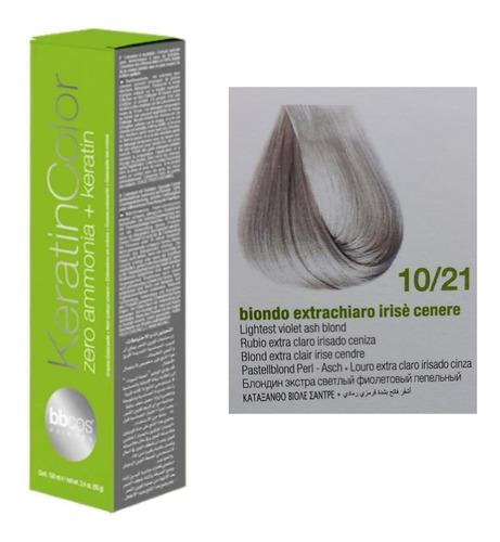 Tintura  Keratincolor  Bbcos Sin Amoniaco Tono10/21 De 100ml