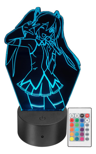 Lámpara Led Decorativa Hatsune Miku Anime Rgb Personalizada