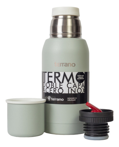 Termo Terrano 750ml Doble Tapon Oliva Flaber